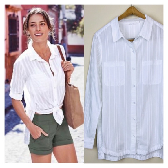 Athleta Tops - Athleta Peninsula Bright White Shirt Size Medium